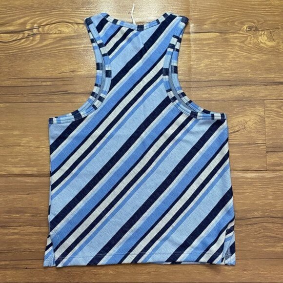 FREE PEOPLE Blue Striped Sidelines‎ Tank Top Size XS - Picture 2 of 8